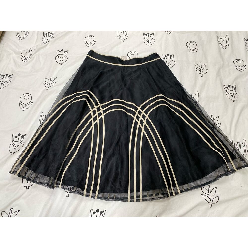 Ann Taylor Loft Black and Beige Skirt